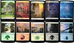 Magic: The Gathering | Marvel's Spider-Man Full Art Basic Land (Foil) Set | NM/M - Image 1