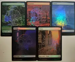 Marvel's Spider-Man Foil Full Art Basic Lands Set Magic The Gathering - Image 1