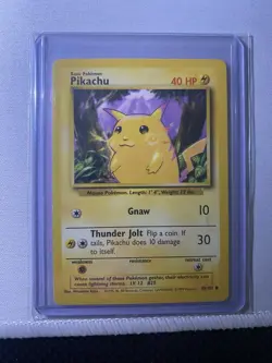 Pokemon TCG Yellow Cheeks Pikachu Base Set Unlimited 58/102 - Image 1
