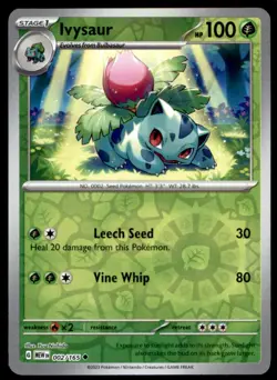Ivysaur 002/165 Uncommon 151 Pokemon Reverse Holo Lightly Played - Image 1