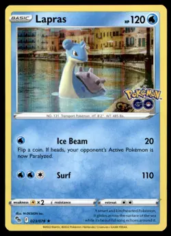 Lapras 023/078 Holo Rare Pokemon GO Pokemon Holo Lightly Played - Image 1