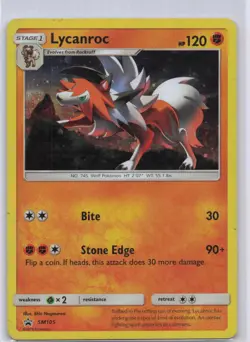 Lycanroc - SM105 Holo Promo Sun & Moon Promo Pokemon Moderately Played - Image 1