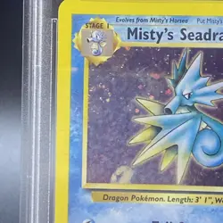 Pokemon Gym Heroes Prerelease #9 Mistys Seadra Holo PSA 7 Swirl - Image 2