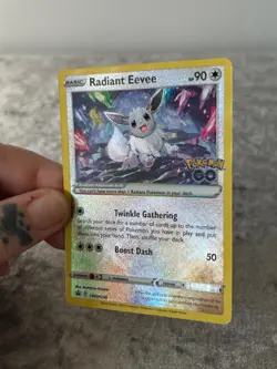 Pokemon Go Black Star Promo TCG Holo Card SWSH230 Radiant Eevee Pokemon - Image 3