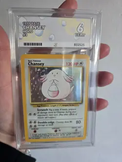Pokemon TCG 1999 Base Chansey Holo 3 Ace Grade 6 - Image 3
