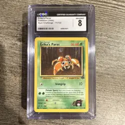 CGC 8 Erika's Paras 71/132 Gym Challenge 2000 English Common Regular Pokemon - Image 1