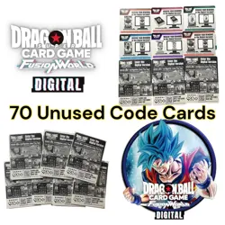 70 Dragon Ball Super Card Game Fusion World Digital Code Card Lot NEW UNUSED - Image 1