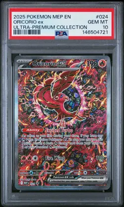 2025 POKEMON MEP EN-ME BLACK STAR PROMO #024 ORICORIO EX PSA 10 - Image 1