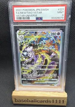 2022 POKEMON JPN SWORD SHIELD VSTAR UNIVERSE #221 FULL ART/MEWTWO VSTAR PSA 9 P2 - Image 1