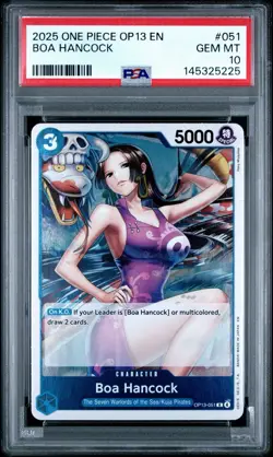 2025 ONE PIECE OP13-051 CARRYING ON HIS WILL FOIL BOA HANCOCK OP TCG PSA 10 - Image 1