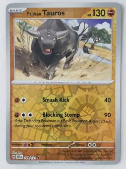 REVERSE HOLO Paldean Tauros 101/191 NM - Surging Sparks Pokemon Card - Image 1