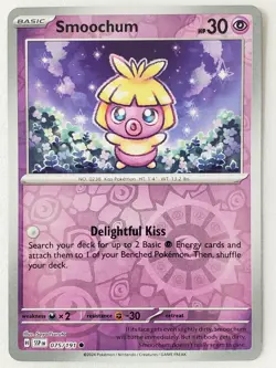 REVERSE HOLO Smoochum 075/191 NM - Surging Sparks Pokemon Card - Saya Tsuruta - Image 1