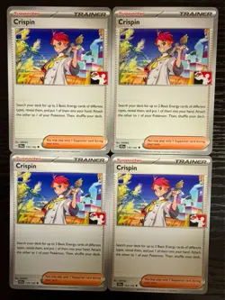 [4x Playset] Crispin 133/142 SCR Play! Prize Pack English Pokemon Card NM - Image 1