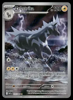 Pokemon Cards Zebstrika 115/086 White Flare Illustration Rare NM - Image 1