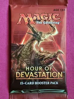 Magic The Gathering HOUR OF DEVASTATION New Sealed Booster Pack MTG - Image 1