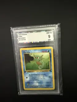 Pokemon TCG Horsea Fossil 49 Regular 1st Edition Common CGA 9 - Image 1