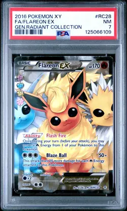 2016 POKEMON GENERATIONS RADIANT COLLECTION FLAREON EX #RC28 PSA 7 NM #125066109 - Image 1