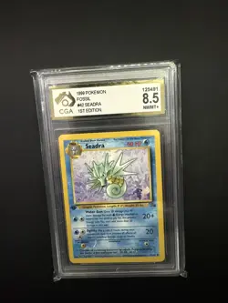 Pokemon TCG Seadra Fossil 42 Regular Unlimited Uncommon CGA 8.5 - Image 1