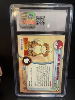 GEM MINT 10 CGC Graded 1999 Topps Pokemon Series 1 #58 Growlithe First Print - Image 2