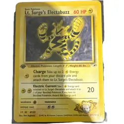Pokemon Lt. Surge's Electabuzz 27/132 Gym Heroes 1st Edition Rare Regular 60 HP - Image 1