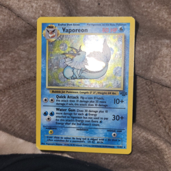 Pokemon Vaporeon Jungle Holo Rare 12/64 Stage 1 80 HP Unlimited English - Image 1