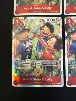 4 One Piece Ace & Sabo & Luffy OP13-007 Carrying On His Will Foil - Image 4