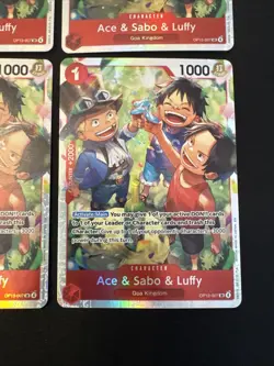 4 One Piece Ace & Sabo & Luffy OP13-007 Carrying On His Will Foil - Image 5
