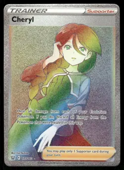 Pokemon Cards Cheryl 173/163 Battle Styles Rare Rainbow NM - Image 1
