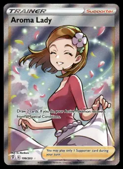 Pokemon Cards Aroma Lady 199/203 Evolving Skies Ultra Rare NM - Image 1