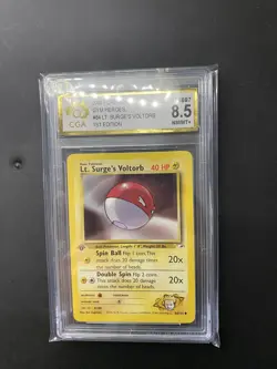 LT. SURGE'S VOLTORB Gym Heroes 1ST EDITION Pokemon Card 84/132 CGA 8.5 - Image 1