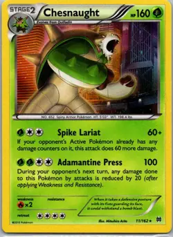 Pokemon TCG Chesnaught 11/162 BREAKthrough Holo LP - Image 1