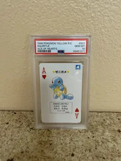PSA 10 Squirtle Ace of Hearts Playing Poker Card 1998 Japanese Pokemon - Image 1