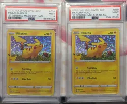 2020 Pokemon SWSH BSP General Mills 25th Anniversary #39 Pikachu Holo PSA 9-X2 F - Image 1