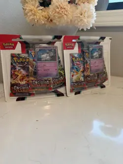 Pokemon TCG Scarlet And Violet Obsidian Flames 3 Pack Blister X2 - Image 1