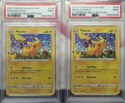 2020 Pokemon SWSH BSP General Mills 25th Anniversary #39 Pikachu Holo PSA 9-X2 E - Image 1