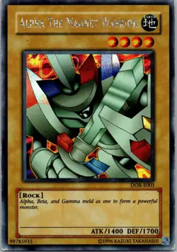 Yugioh Alpha the Magnet Warrior DOR-001 Secret Rare LP - Image 1