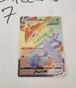 Pokemon TCG Rayquaza VMAX Holo Card Evolving Skies Secret Rare Rainbow - NM/NM+ - Image 2