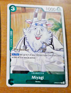 ONE PIECE ENGLISH CARD GAME CARTE PRE RELEASE Miyagi OP08-031 EN MINT - Image 1