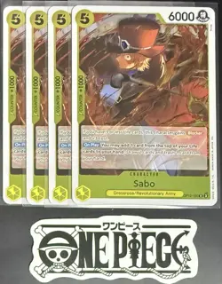 4 x One Piece OP12-100 R Sabo - English - Foil - Playset - NM/M - Image 1