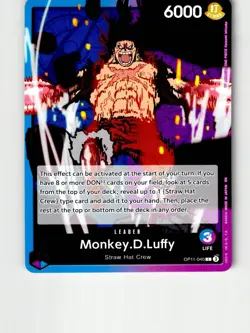 Monkey.D.Luffy (040) OP11-040 Leader A Fist of Divine Speed One Piece LP - Image 1