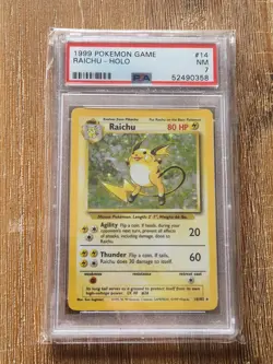 Raichu *PSA 7* Near Mint Pokemon Card - Base Set 1999 #14/102 - Image 1
