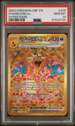 Pokemon TCG Charizard EX Obsidian Flames Holo Hyper Rare Card 228/197 PSA 10 - Image 1