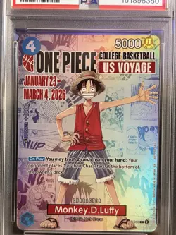 2026 ONE PIECE PROMOS ONE PIECE COLLEGE BK: US VOYAGE MONKEY D. LUFFY PSA 10 GEM - Image 4