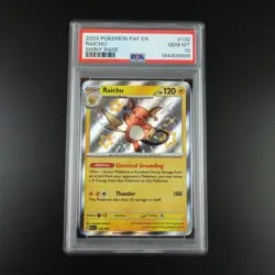 PSA 10 Raichu 132/091 Paldean Fates Shiny Graded Pokemon Card - Image 1