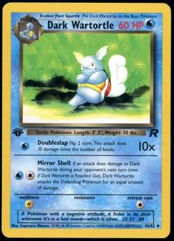 Dark Wartortle - 46/82 - Pokemon Team Rocket 1st Edition Card LP - Image 1