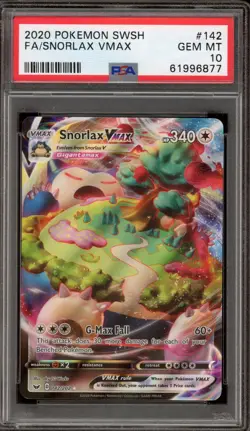Pokemon Snorlax VMAX Sword & Shield Full Art #142 PSA 10 Gem Mint - Image 1