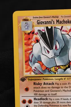 Giovanni's Machoke 1st Edition 42/132 LP Gym Challenge Regular Uncommon Pokemon - Image 2