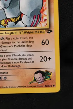Giovanni's Machoke 1st Edition 42/132 LP Gym Challenge Regular Uncommon Pokemon - Image 4