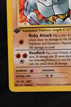 Giovanni's Machoke 1st Edition 42/132 LP Gym Challenge Regular Uncommon Pokemon - Image 5