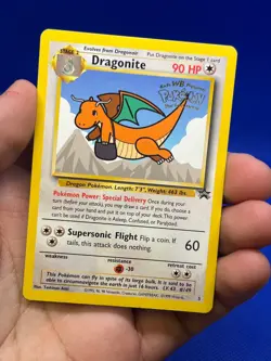 VTG 1999 Pokemon The First Movie WB Kids Dragonite 5 WOTC Black Star Promo MP - Image 2